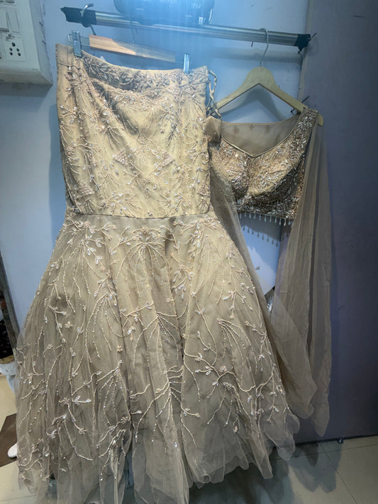 Cream Mermaid Fish-Cut Gown