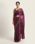 Wine shimmer chinon saree with Swarovski work from Chandni Chowk by Dilli6 Online