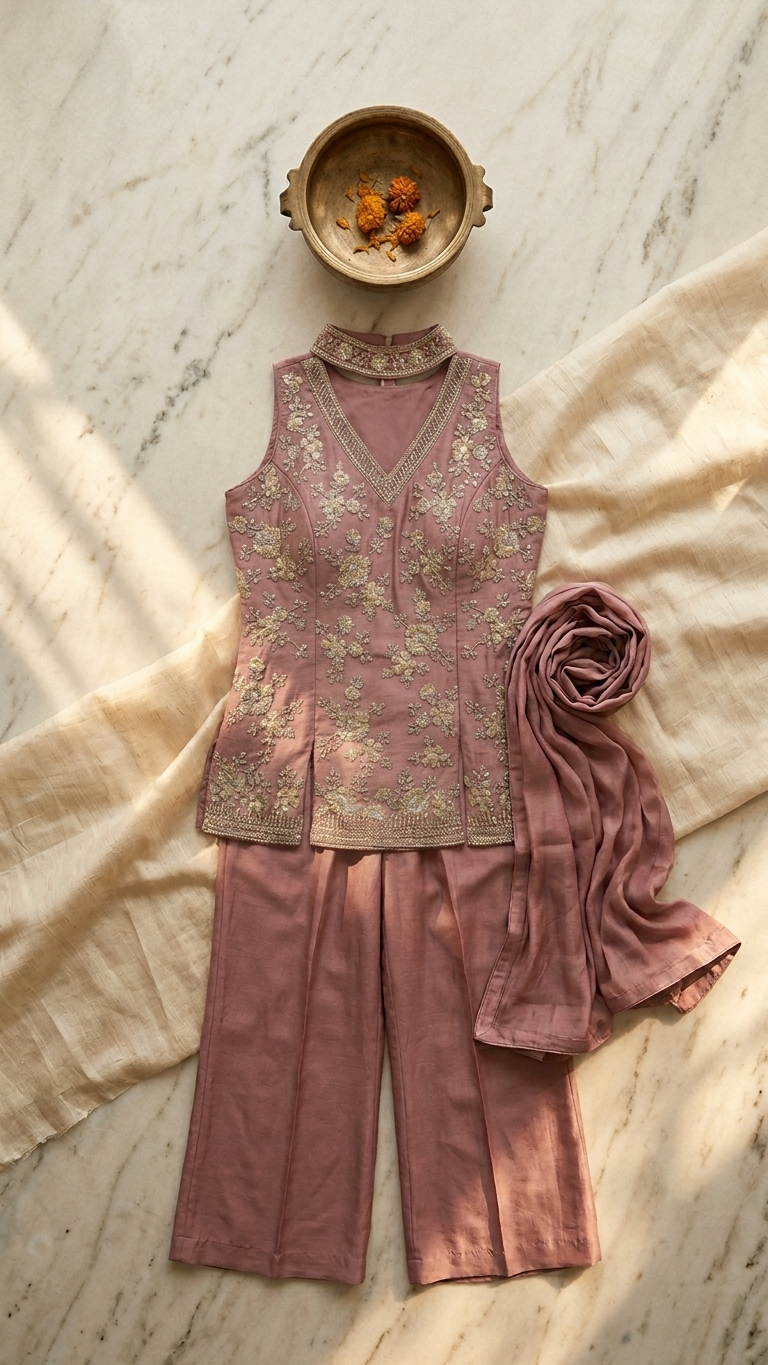 Mauve suit perfect for mehendi and festive wear for women India
