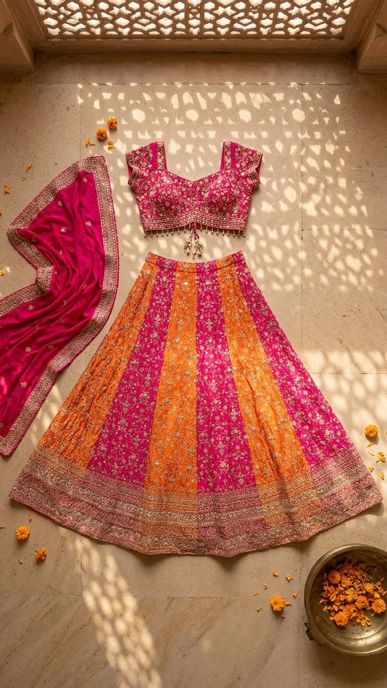 Non bridal lehenga with full embroidery stylish outfit for wedding functions and celebrations