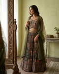 Olive green lehenga set inspired by Chandni Chowk modern ethnic fashion