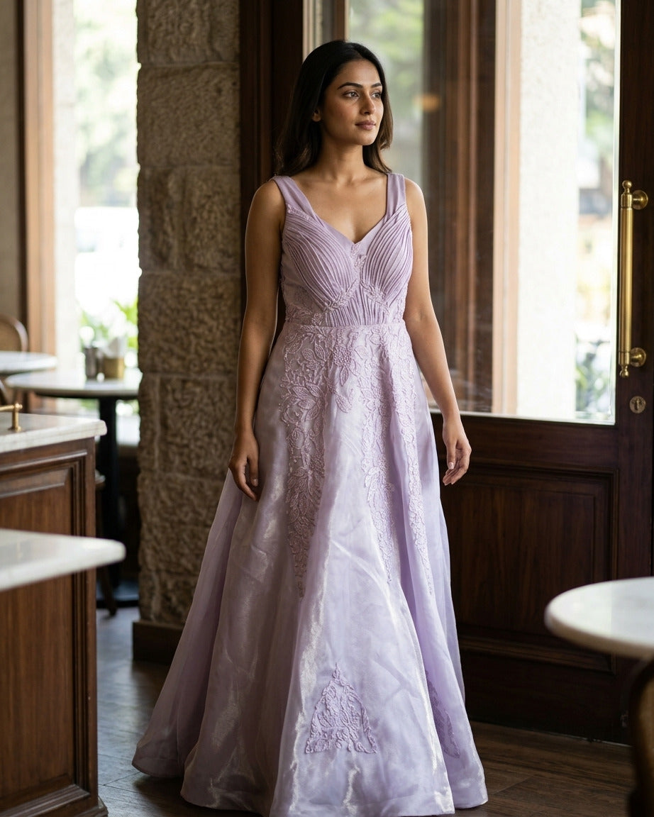 Lavender Modern Designer Gown