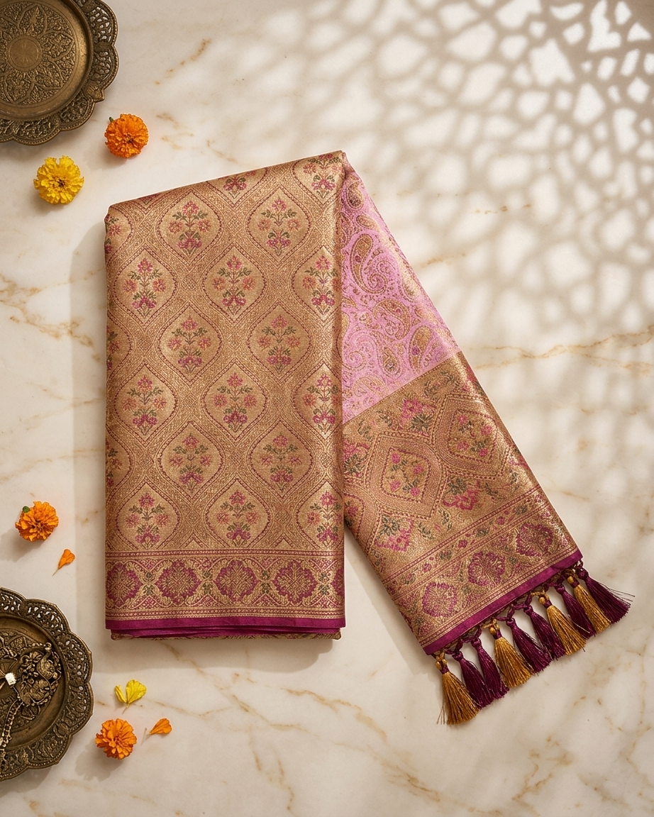 Light purple saree affordable festive and traditional wear for women India