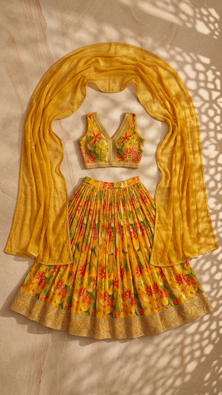 Yellow festive suit inspired by Chandni Chowk vibrant ethnic fashion
